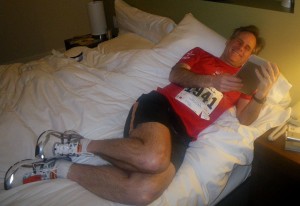 Morgan a half-hour before the start of the marathon. He refused to budge.