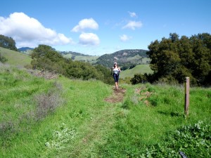 Some rangers snapped this shot of me heading up Oyster Point Trail, around mile 20.