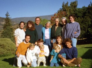 One of the many gatherings on Grandpa's lawn, this one in 1992. I'm standing between Morgan and my dad, second from left, and Grandpa is standing third from right.