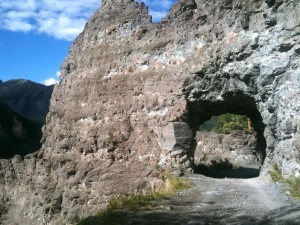 A tunnel halfway up to Tomboy Mine, above Telluride on the Imogene Pass Run course.