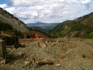 The Tomboy mines today, looking back toward Telluride. Morgan ran up the road and took this photo on his IPhone.