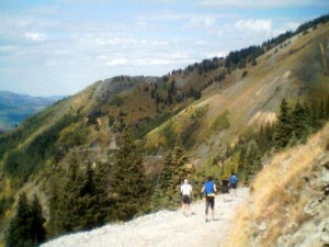 The descent from Tomboy Mines, with Telluride about five miles ahead and to the left in the canyon.